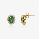 Pendientes Verde Oval