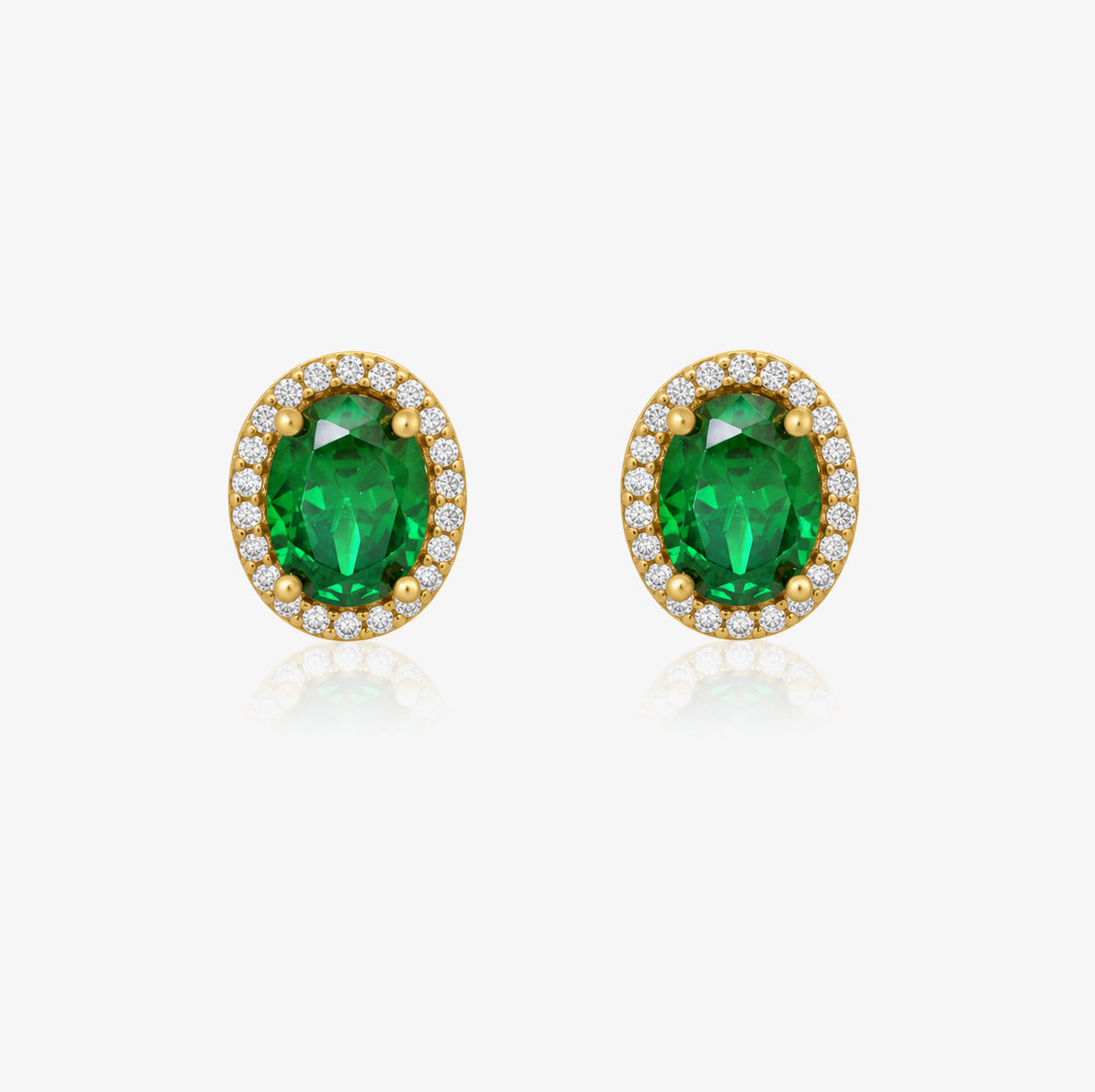 Green Oval Earrings