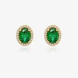 Green Oval Earrings