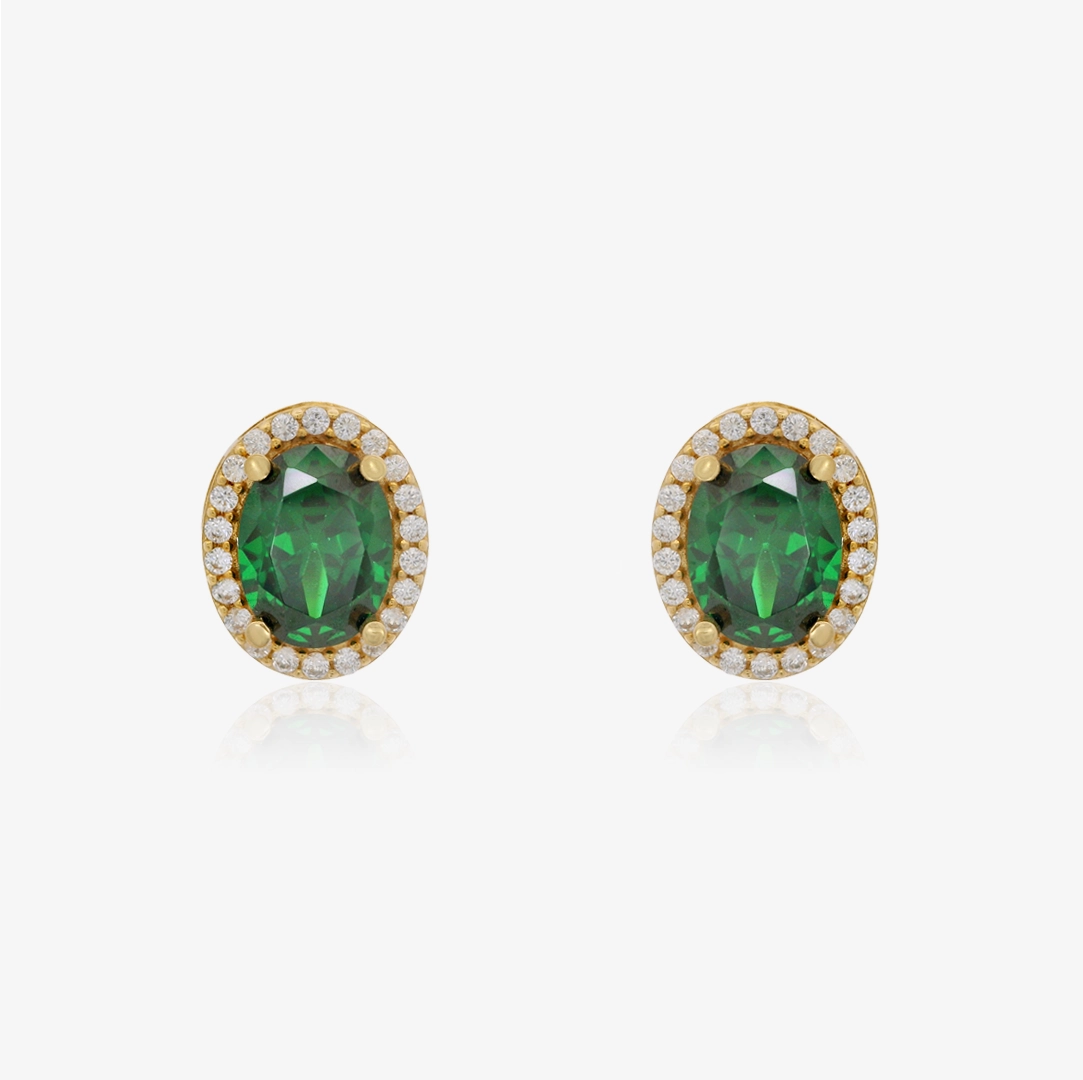 Pendientes Verde Oval