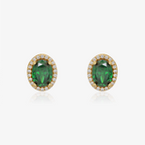 Pendientes Verde Oval