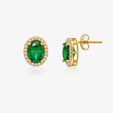 Green Oval Earrings