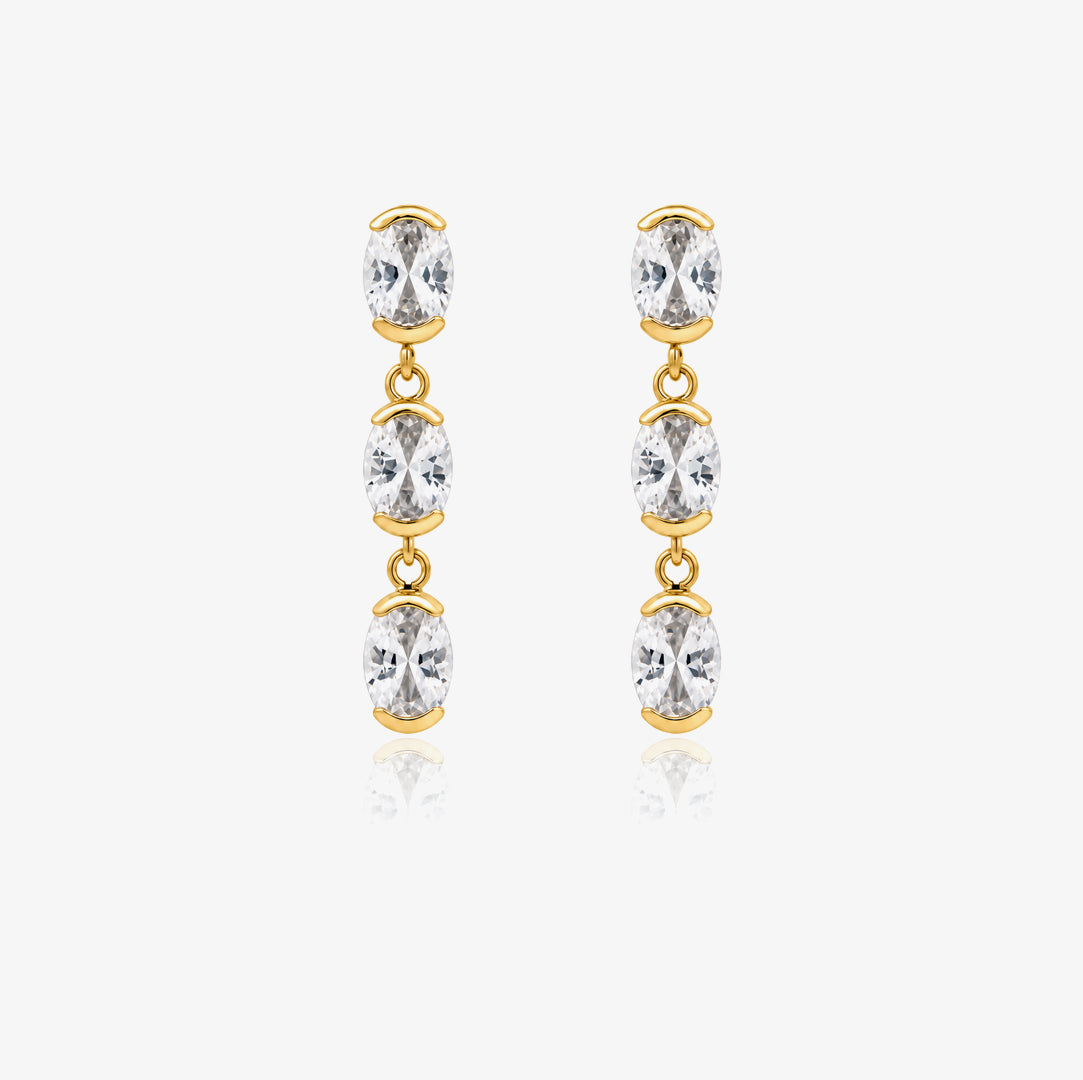 Oval Stone Earrings