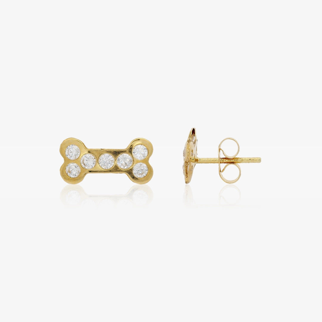 Pendientes Huesitos circonitas