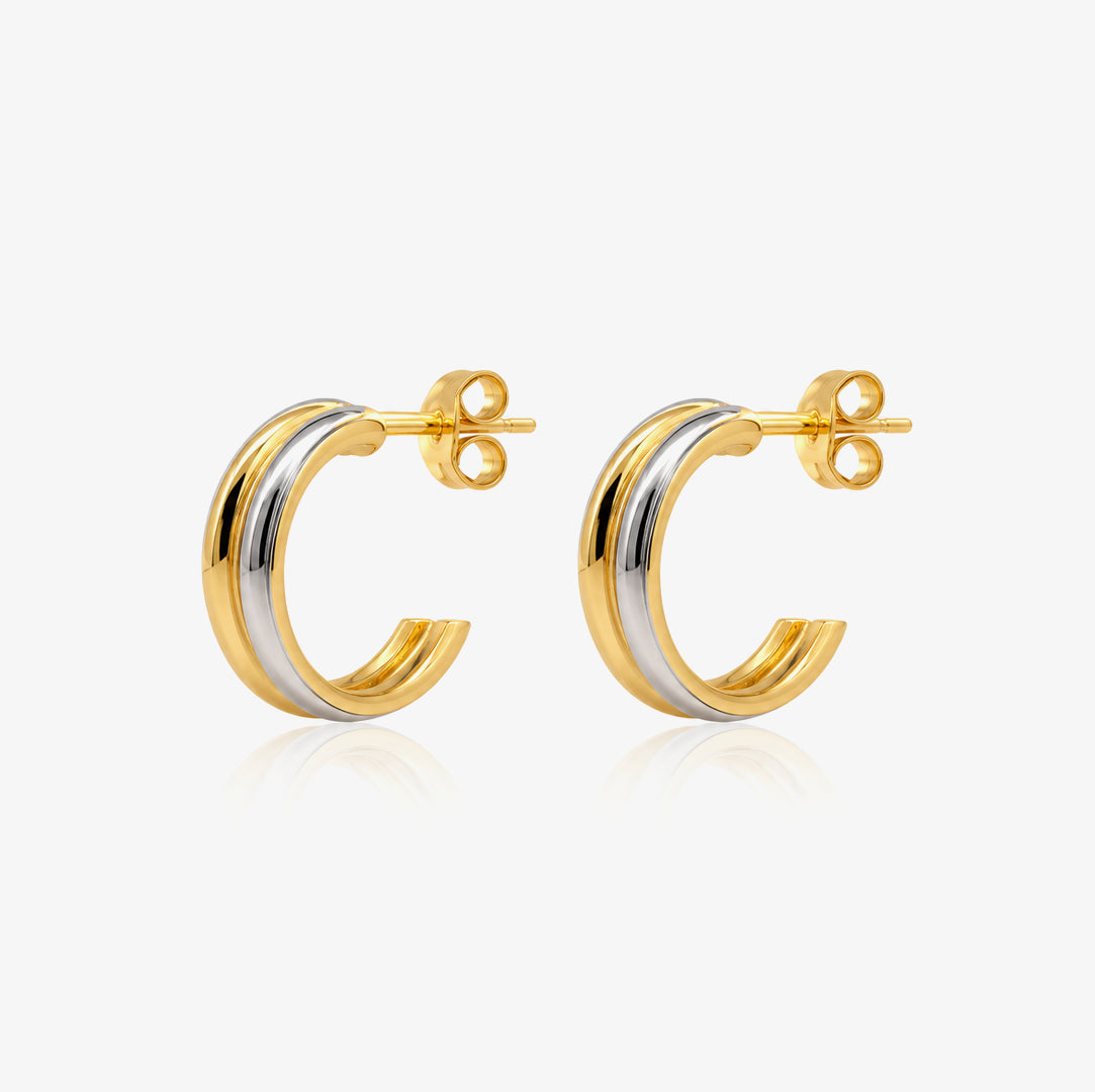 Two-Tone Hoop Earrings