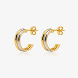 Two-Tone Hoop Earrings