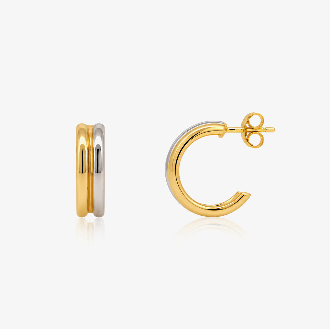 Two-Tone Hoop Earrings