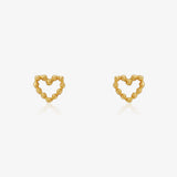 Pendientes corazon bolitas