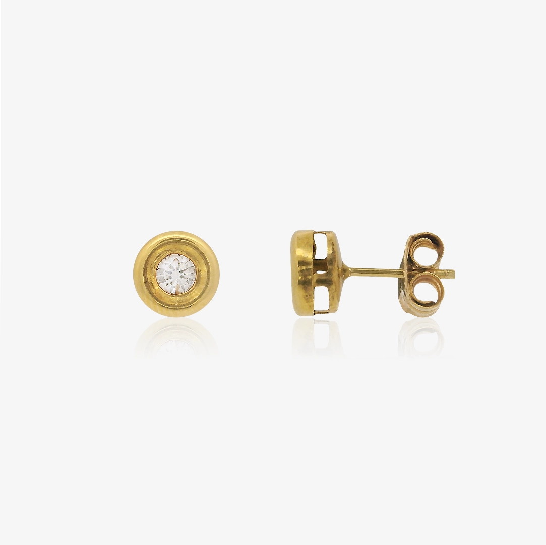 Pairs Gold Pressure Diamond Chaton Gallery 0.20 (2)