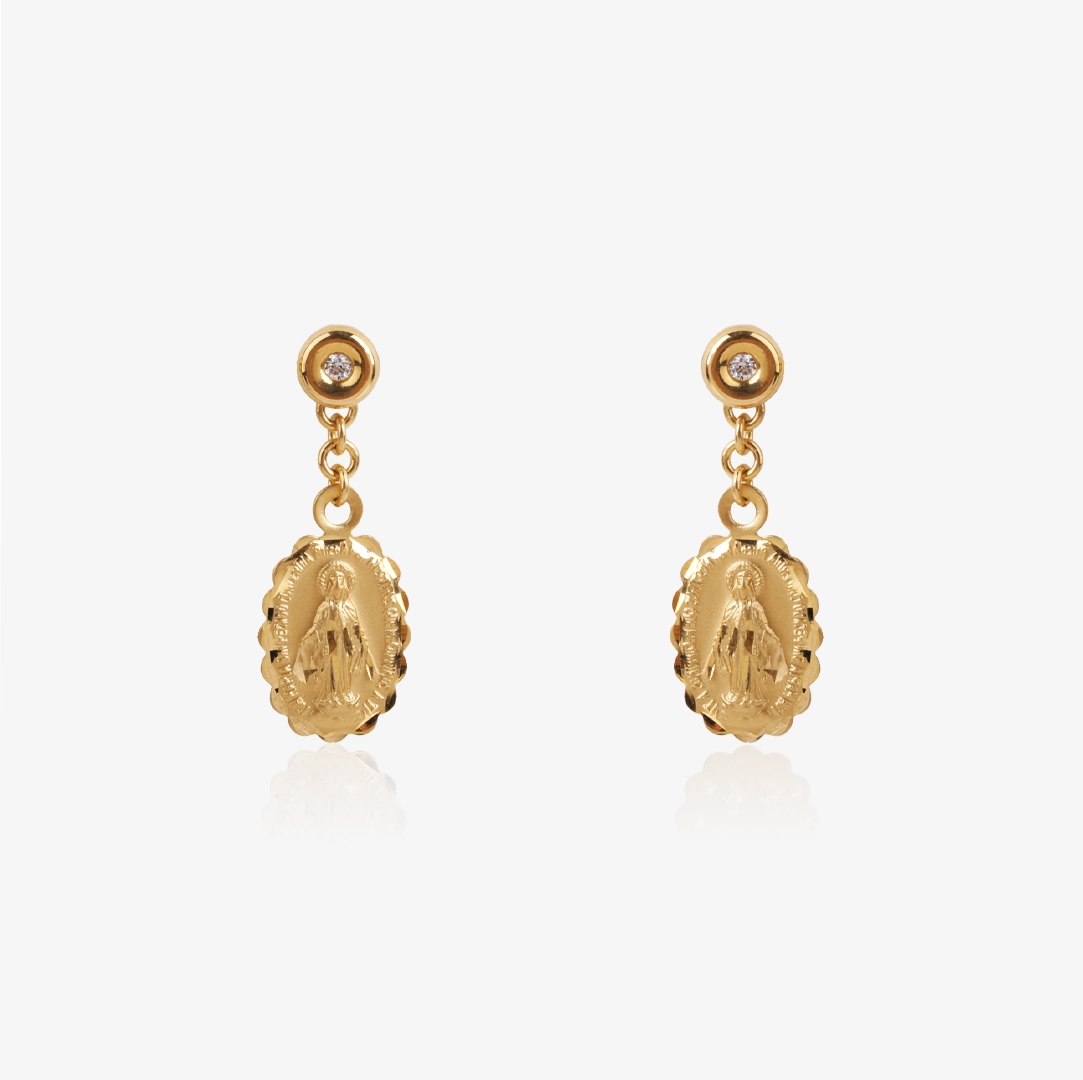Pendientes V.Milagrosa con diamante