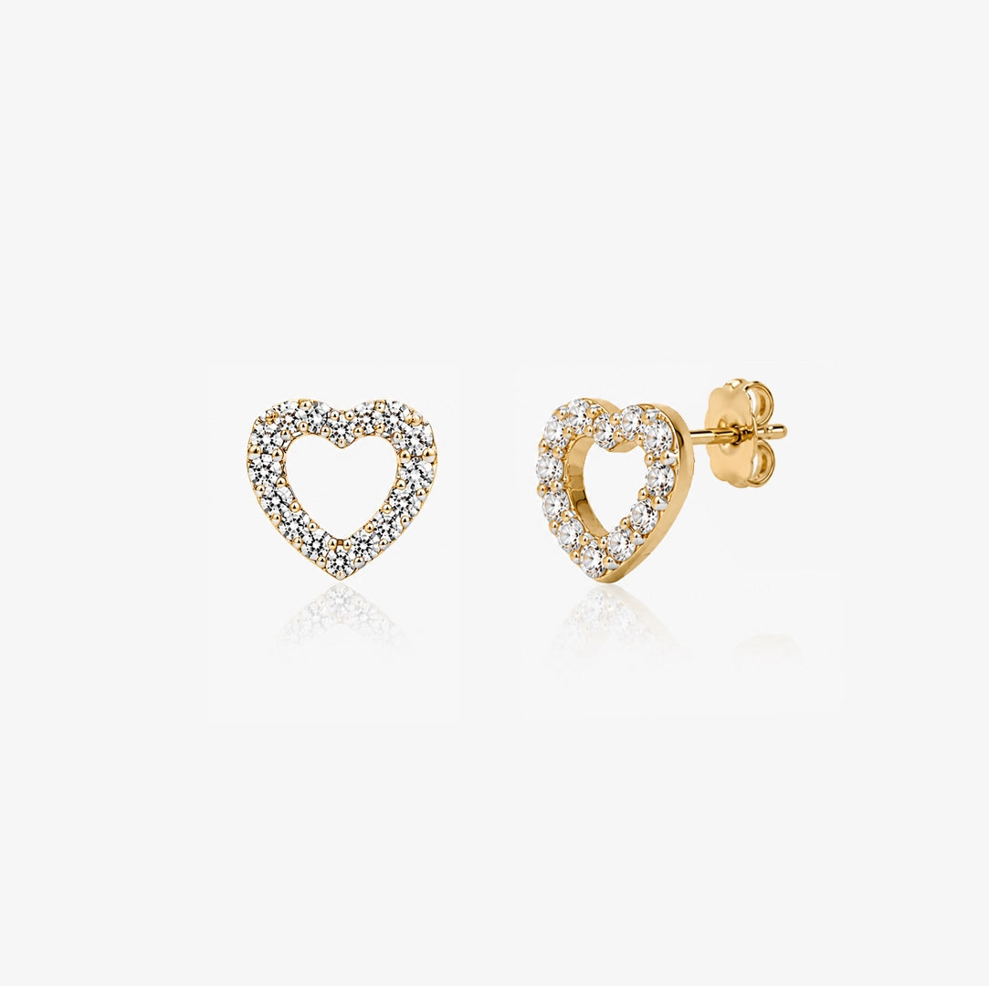 Diamond Heart Earrings