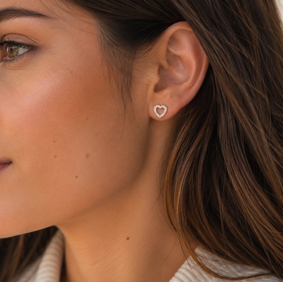 Diamond Heart Earrings