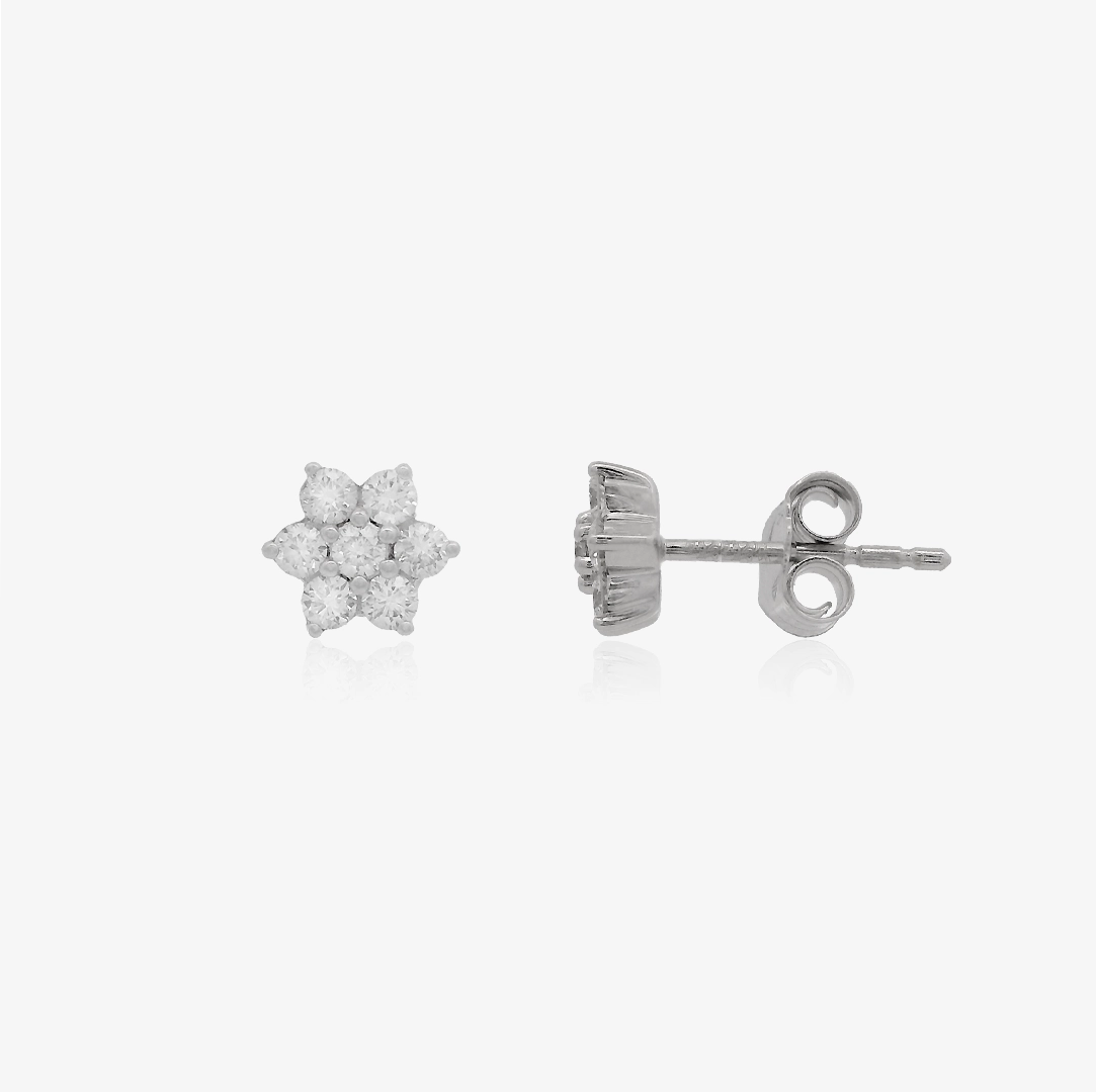 Pendientes Diamante Flor