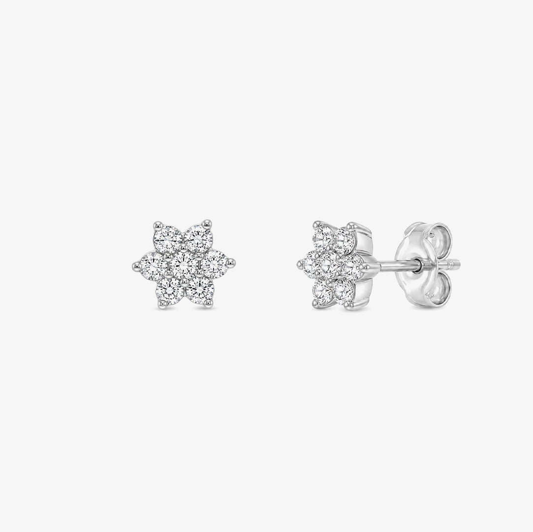 Diamond Flower Earrings