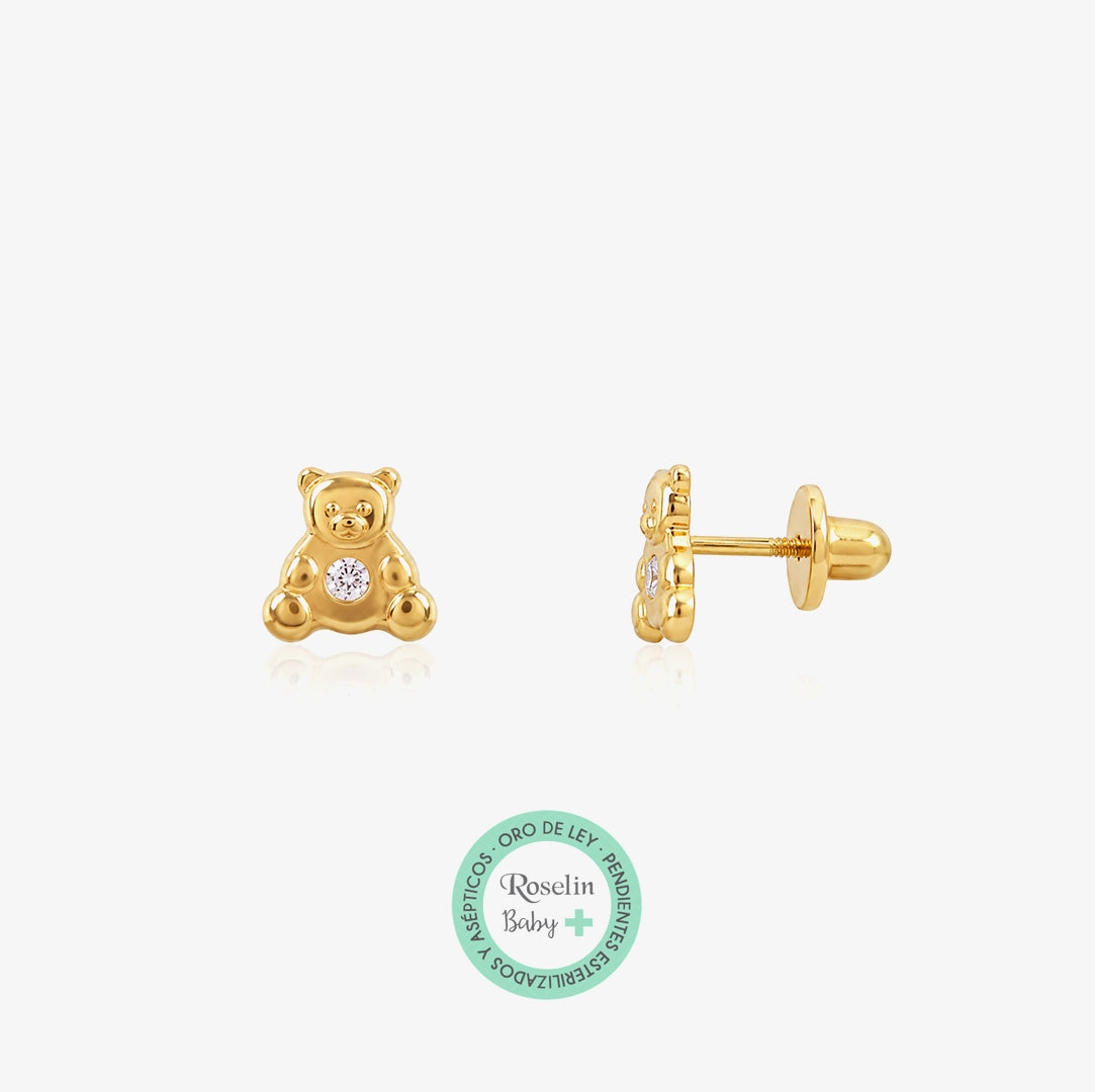 Pendientes Baby+ Osito circonita