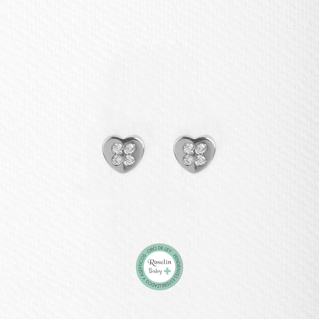 Pendientes Baby+ corazon circonitas