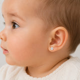 Diamond Flower Stud Earrings