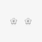 Diamond Flower Stud Earrings