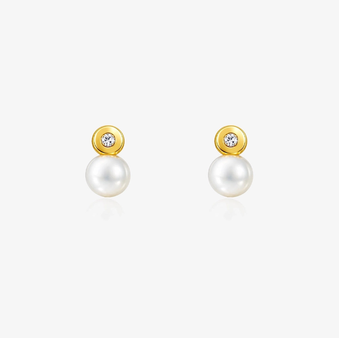 Round Two-Stone Earrings