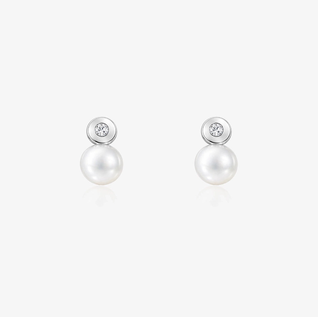 Round Two-Stone Earrings
