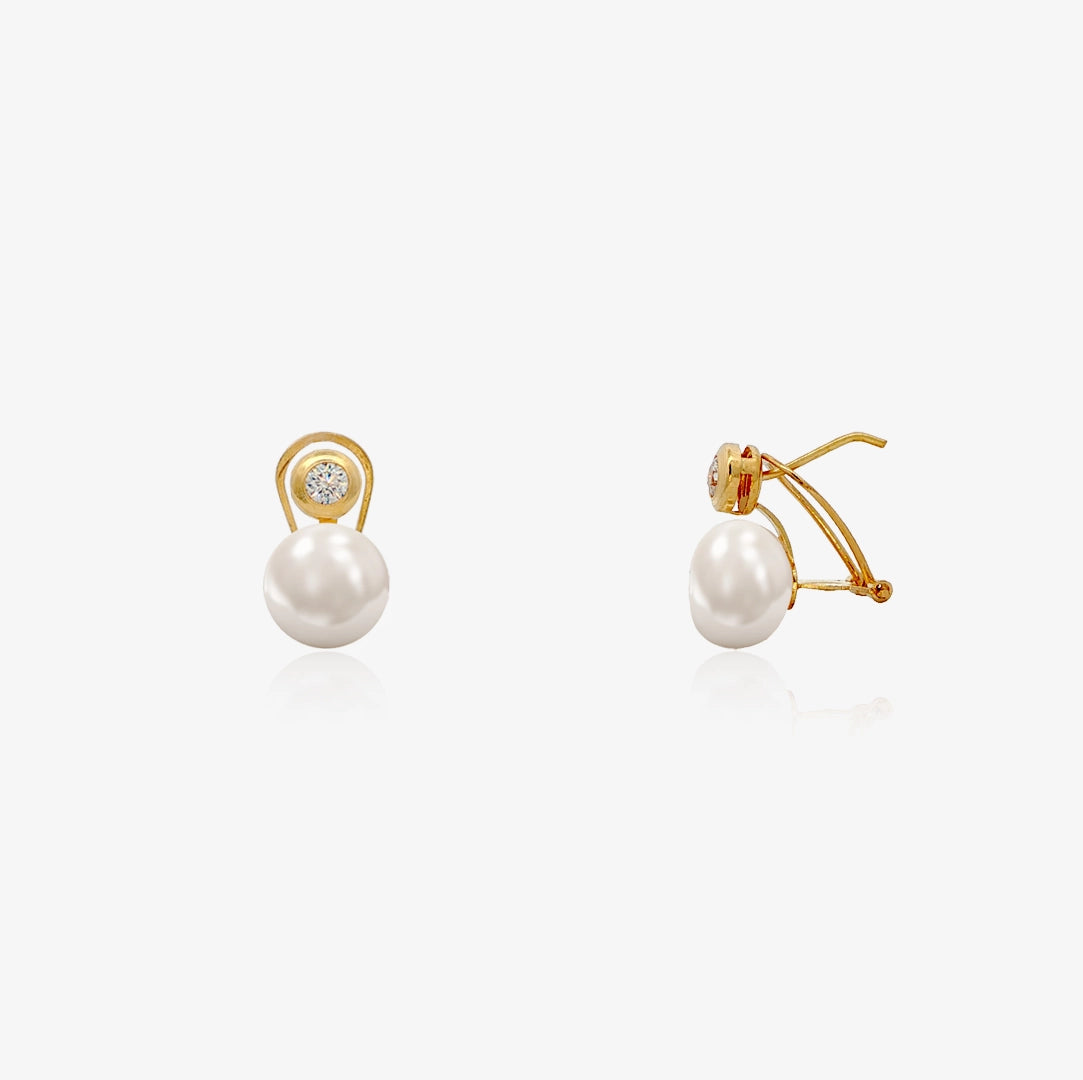 Pendientes Omega Perlas