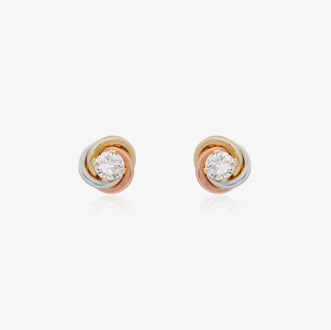 Gold9 Pairs Pressure Stones Tricolor Knot 4 Mm