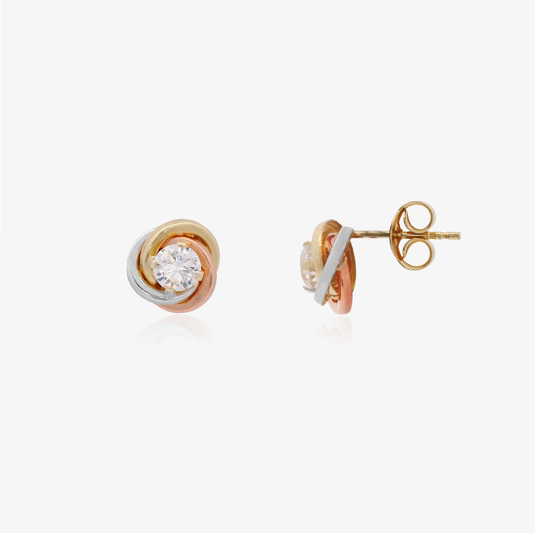 Gold9 Pairs Pressure Stones Tricolor Knot 4 Mm