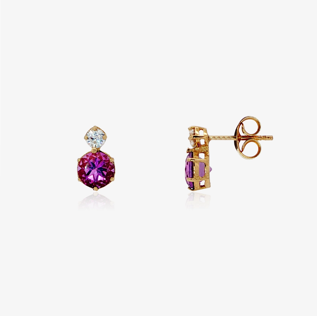 Pairs GOLD9 Pressure Stones Amethyst Semi You and Me