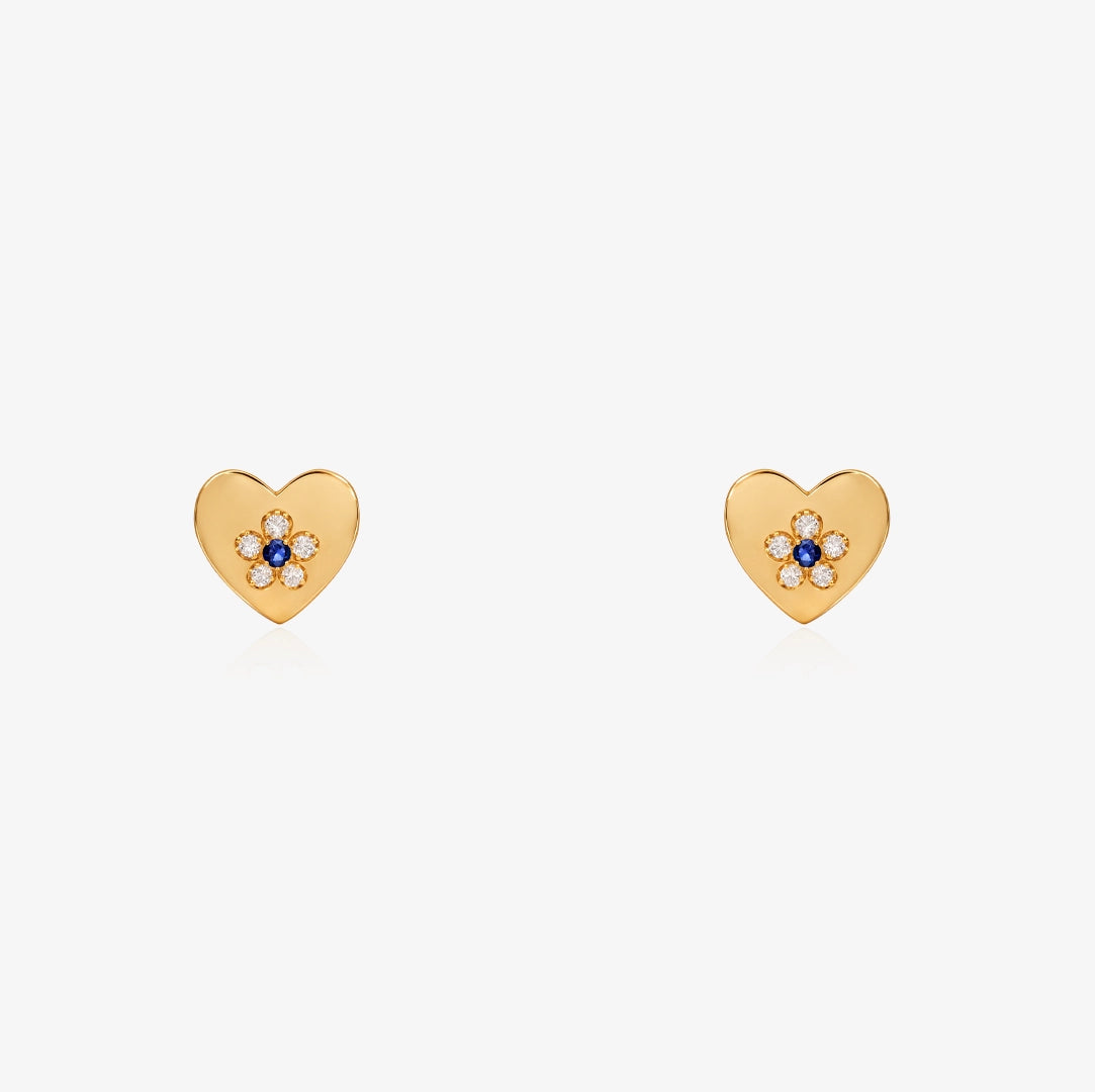 Pendientes Corazon flor