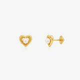 Heart Pearl Earrings
