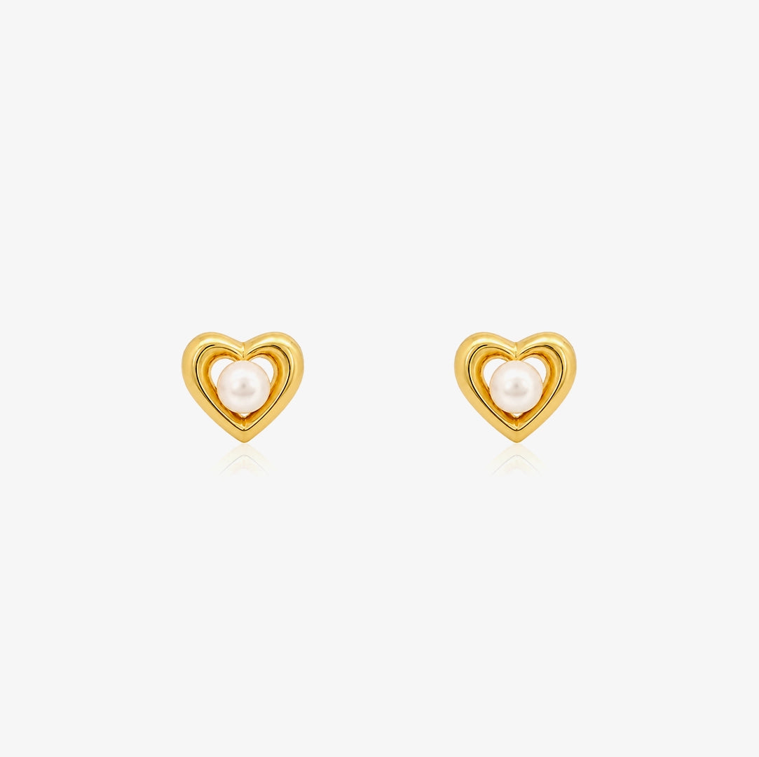 Heart Pearl Earrings