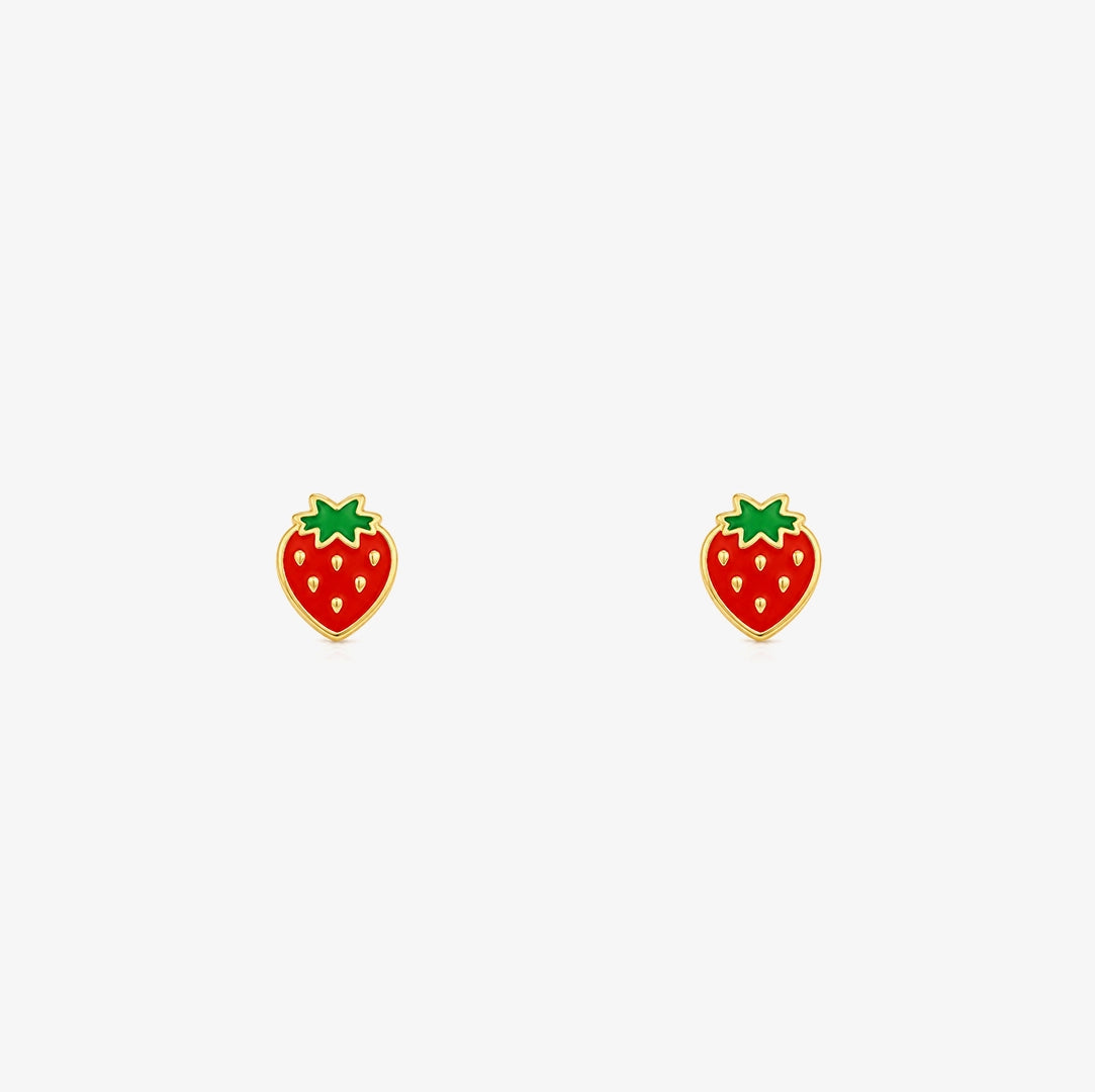 Strawberry Enamel Earrings