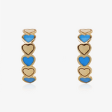 Pairs ORO9 Pressure Blue Enamel Hearts Combined