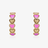 Pairs ORO9 Pressure Blue Enamel Hearts Combined