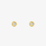 Diamond bezel stud earrings.