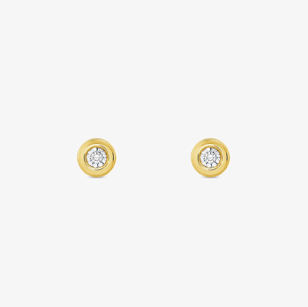 Diamond bezel stud earrings.