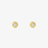 Diamond bezel stud earrings.