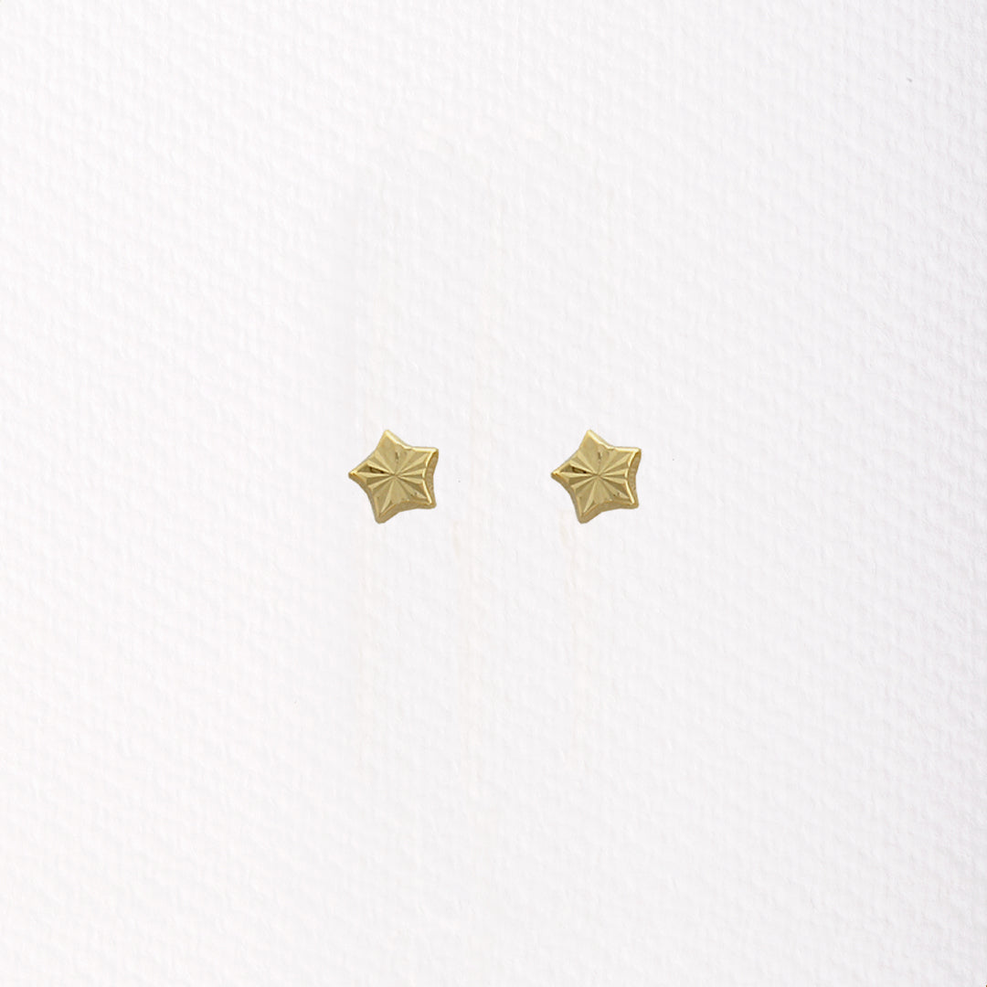 Gold9 Pairs Threaded Stars Carved 5 Mm