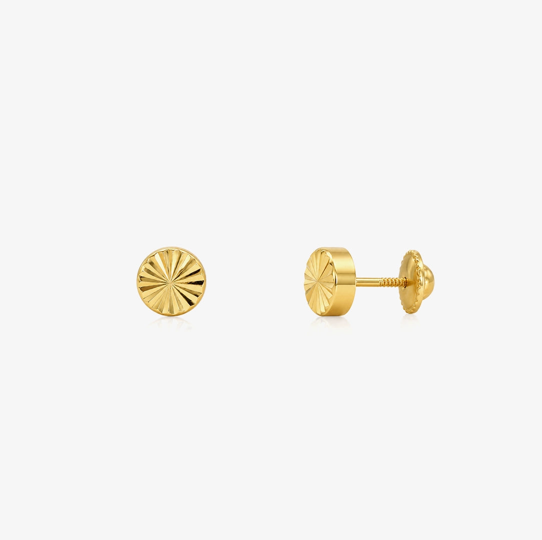 Round Carved Earrings