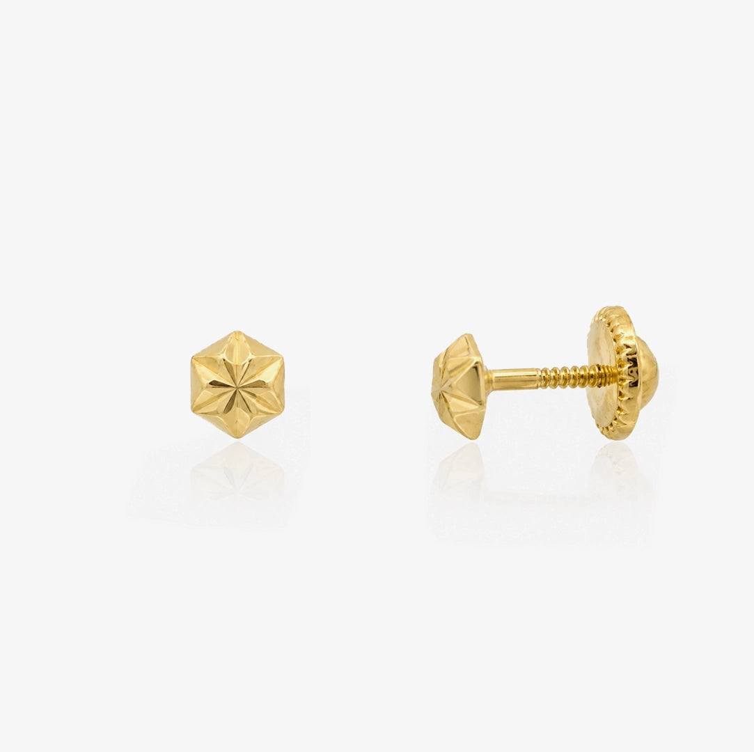 Pendientes Hexágono Tallado
