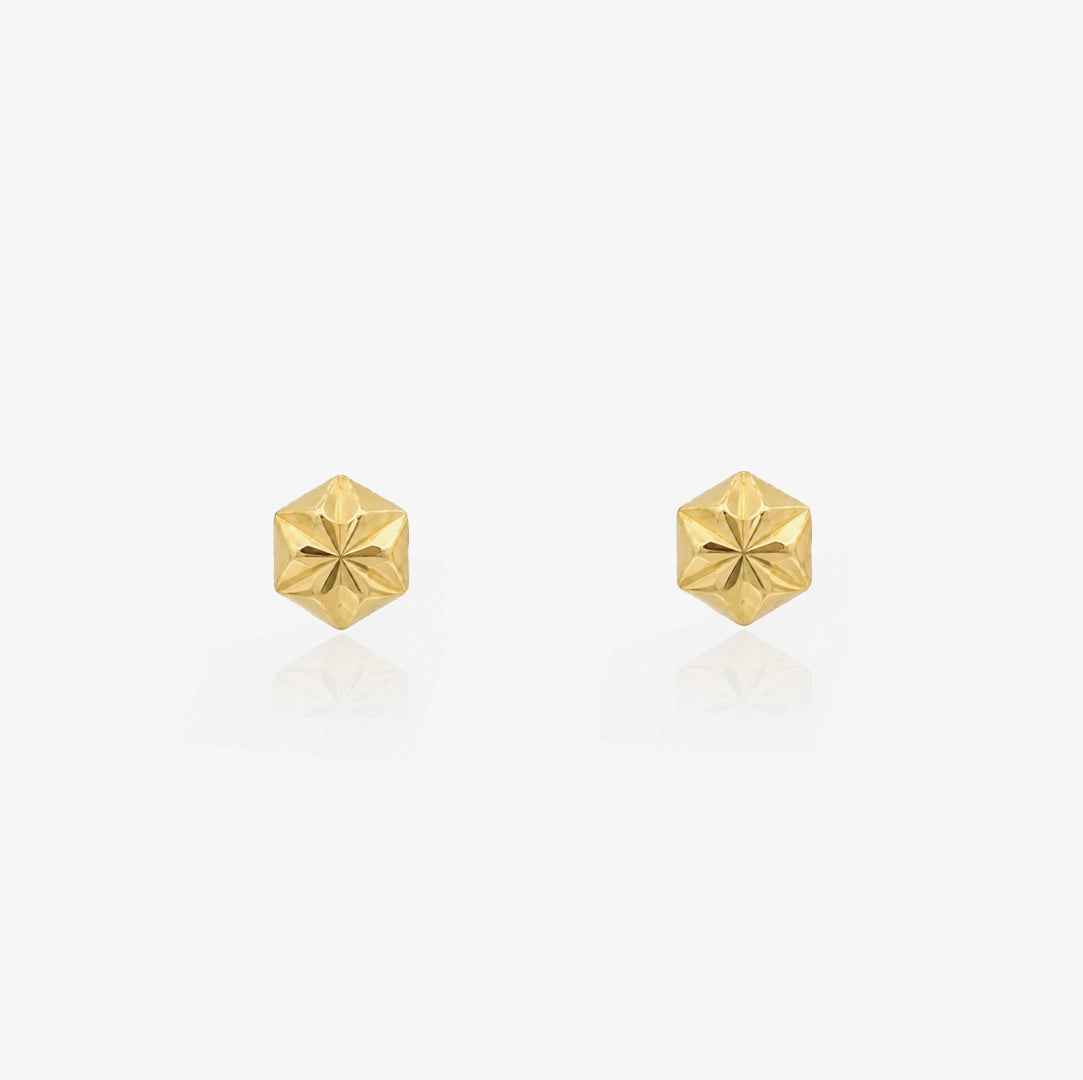 Pendientes Hexágono Tallado