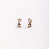 Two-tone X earrings