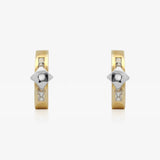 Pairs GOLD9 Ballestilla Bicolor Stones Rhombus Center