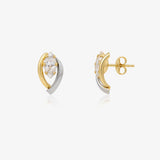 Bicolor leaf earrings