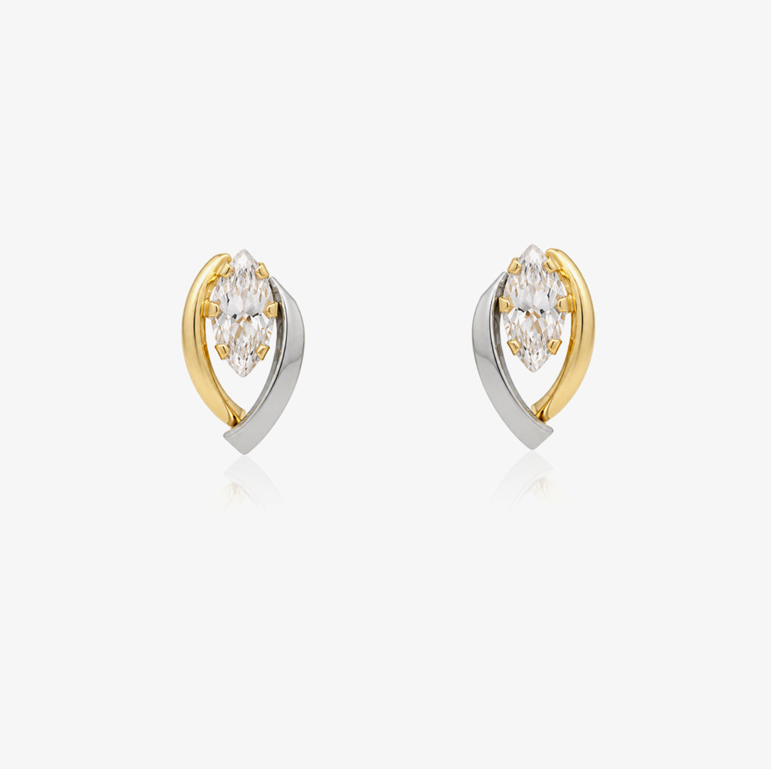 Bicolor leaf earrings