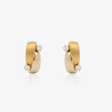 Double Band Stone Earrings