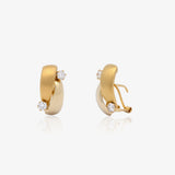 Double Band Stone Earrings