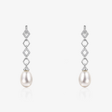 Long Pearl Stone Earrings