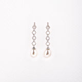 Long Pearl Stone Earrings