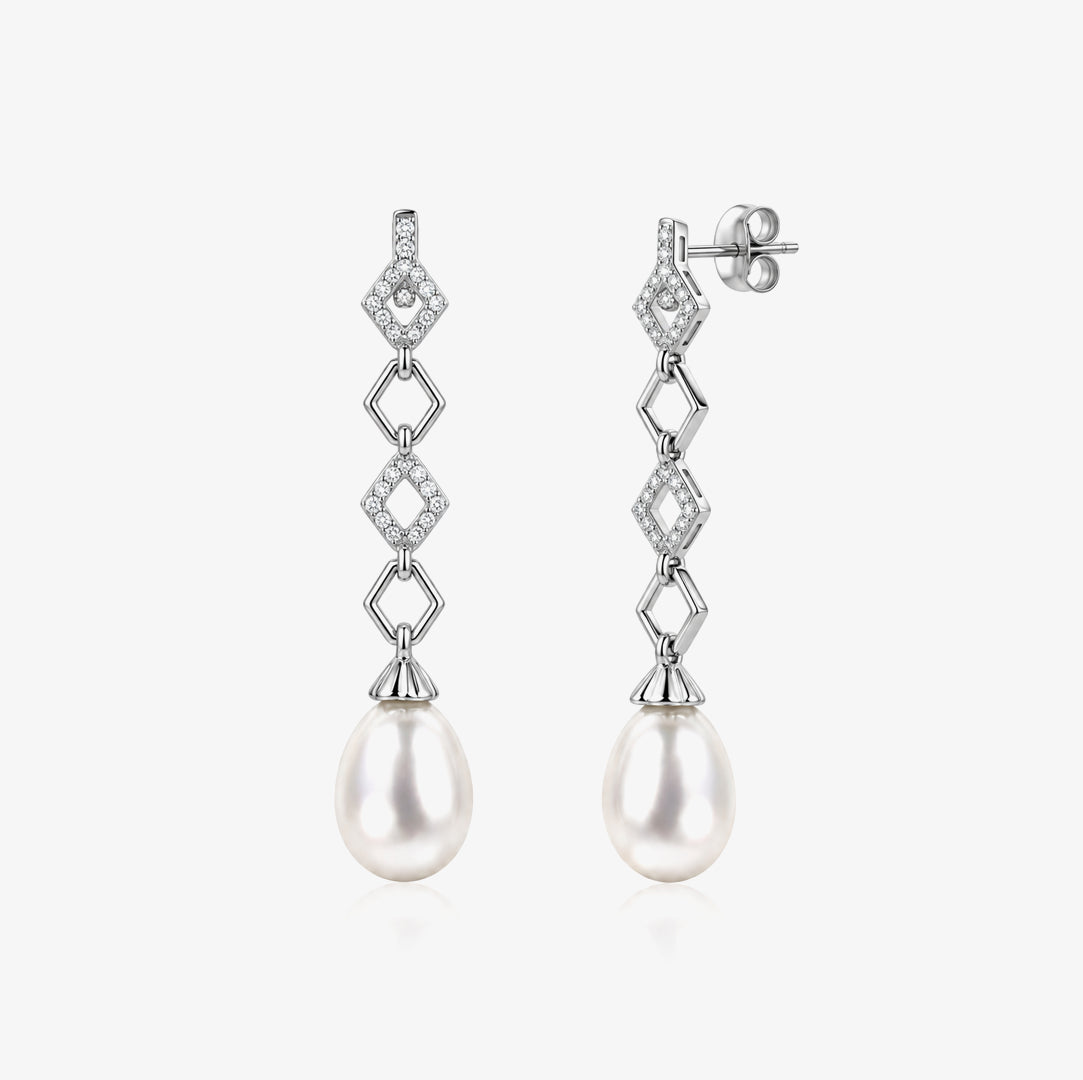 Pendientes Perlas Piedras Largos